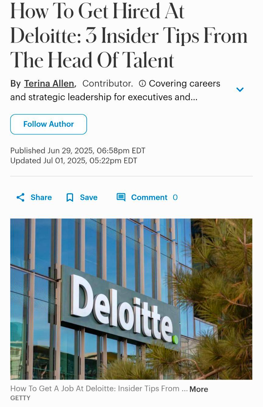 How To Get Hired At Deloitte: 3 Insider Tips From The Head Of Talent