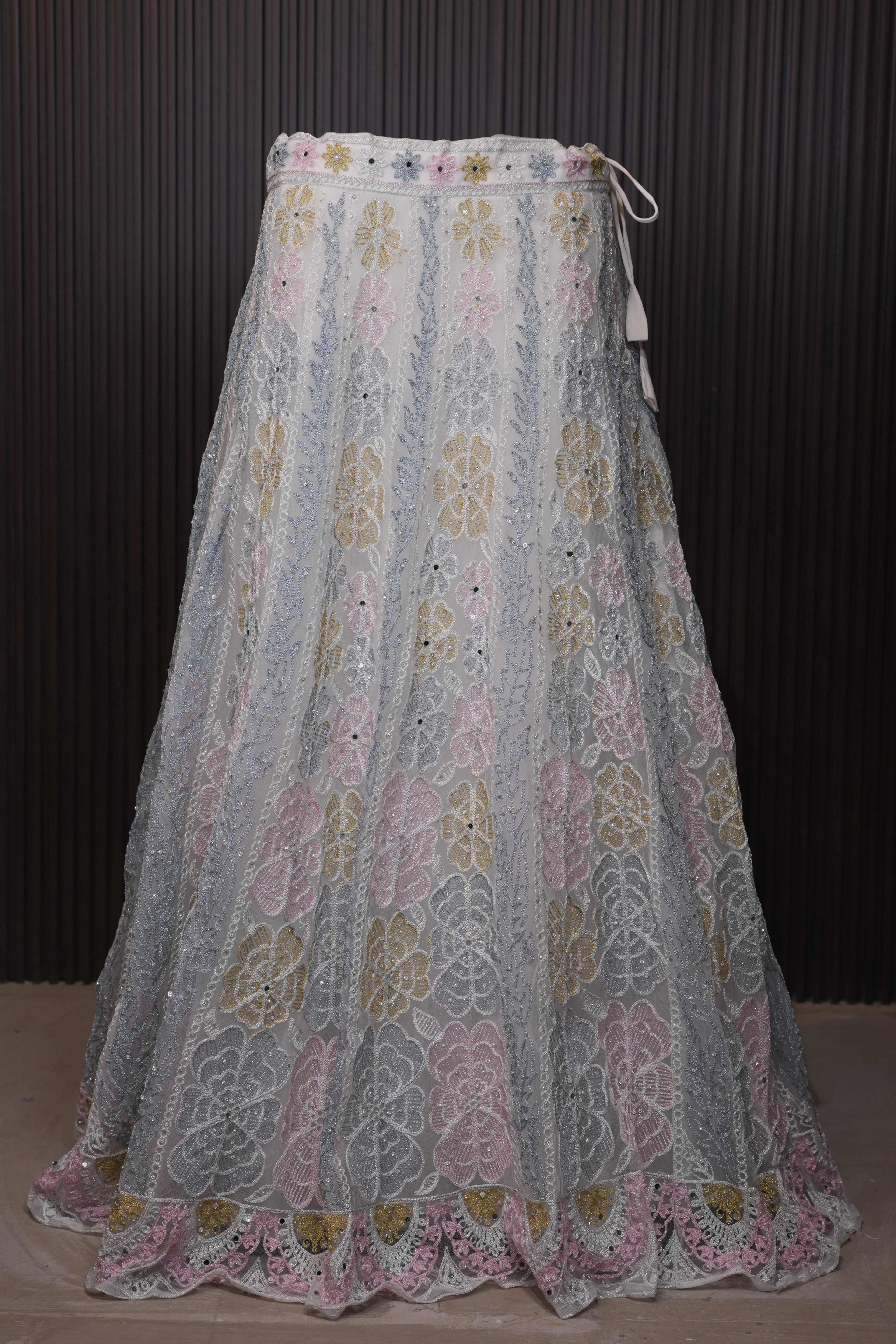Pastel Bloom Embroidered Designer Lehenga Choli Set with Dupatta thumbnail 9
