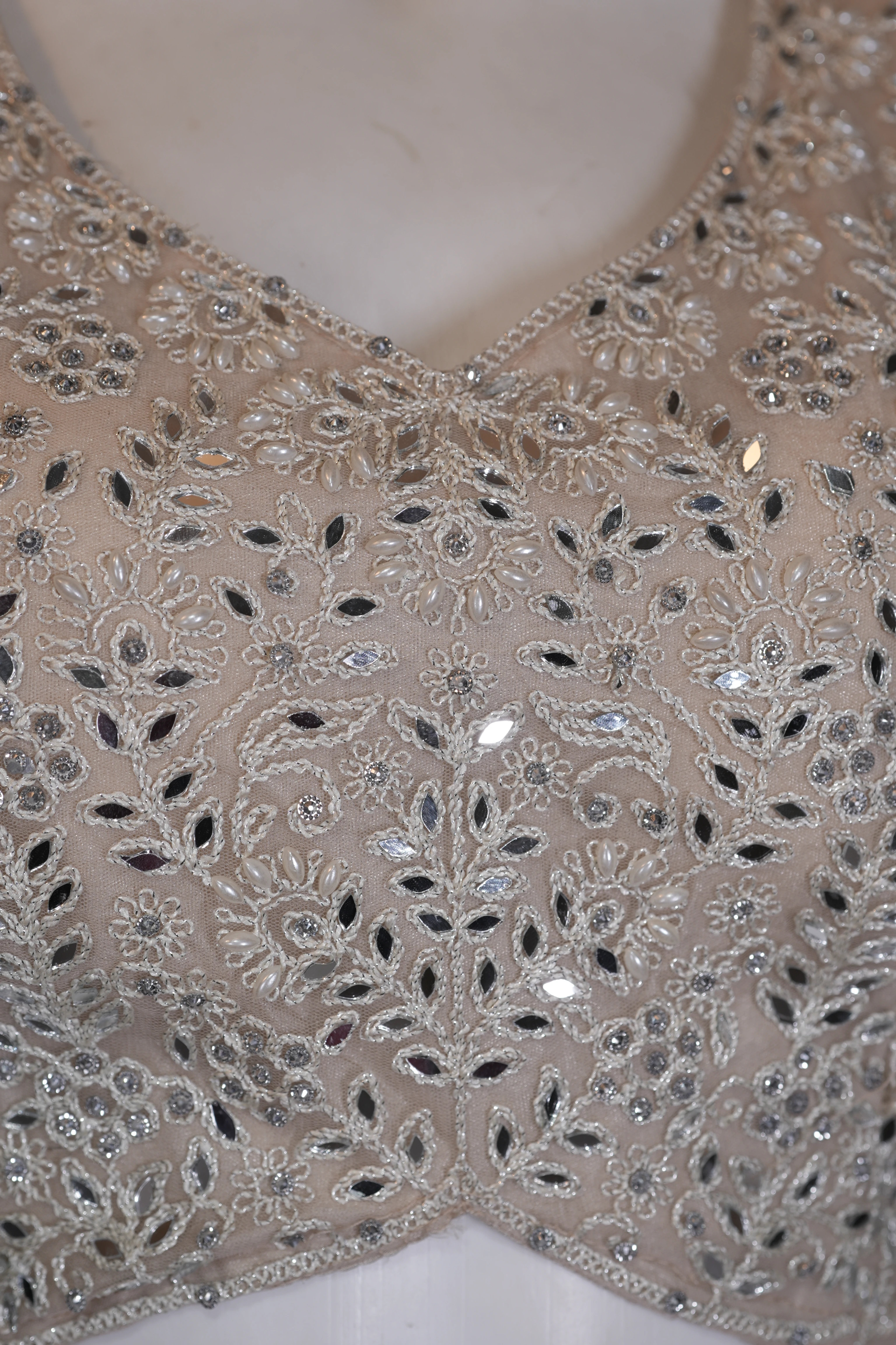 Ivory Pearl Embroidered Designer Lehenga Set thumbnail 5