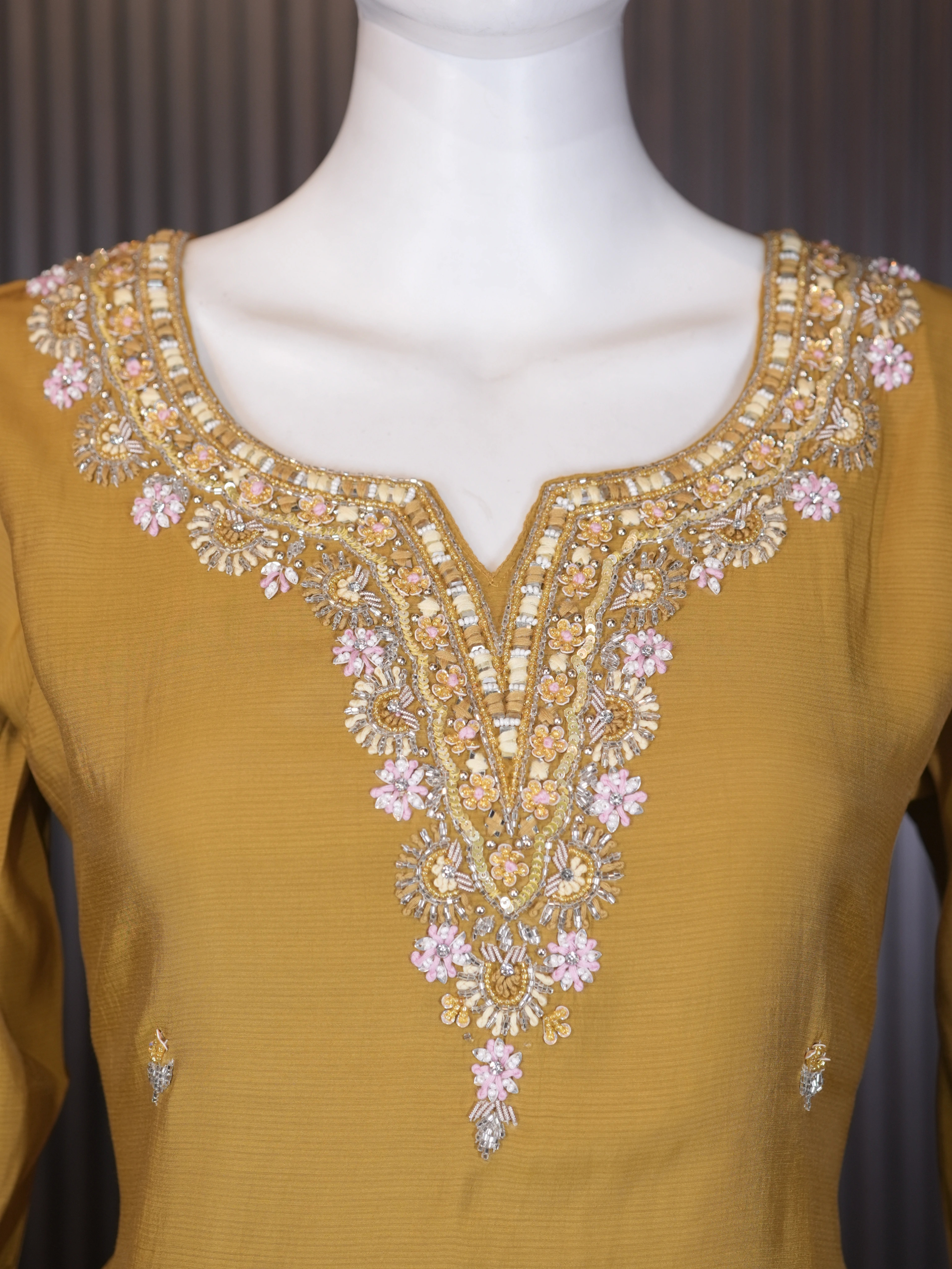 Mustard Bloom Cotton Straight Suit Set thumbnail 3