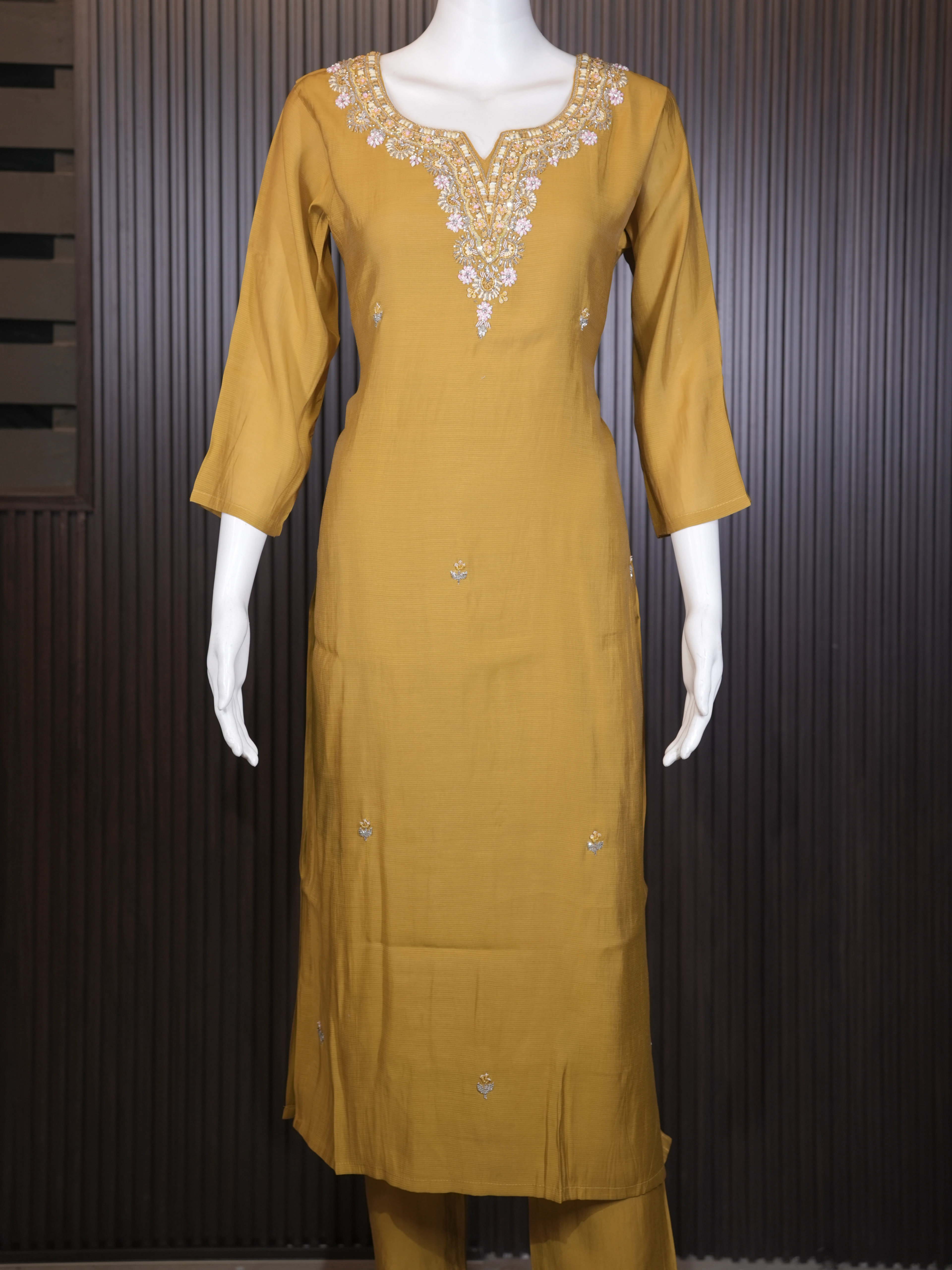 Mustard Bloom Cotton Straight Suit Set thumbnail 5