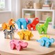 Wooden Forest Zoo Animal Toy Set for Kids - Image 1