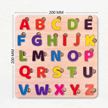 Wooden Alphabet Puzzle Board for Kids - A to Z Letter Matching