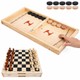 Foldable Fast String Game with Chess for Kids | Wooden Strategy Board Game - Image 4