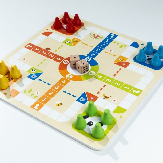 2 in 1 Wooden Ludo and Snake & Ladder Game for Kids | Classic Board Game
