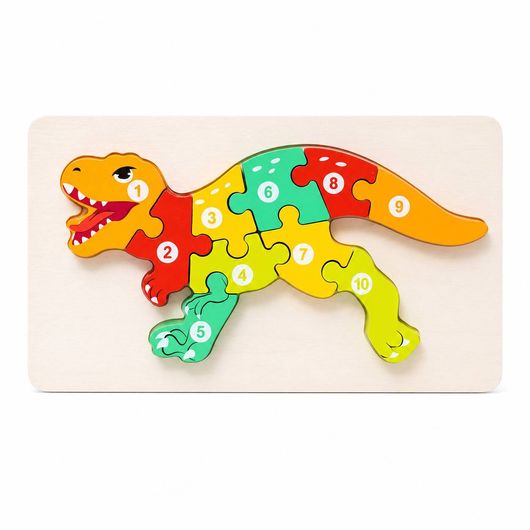 Wooden Dinosaur Number Puzzle for Kids