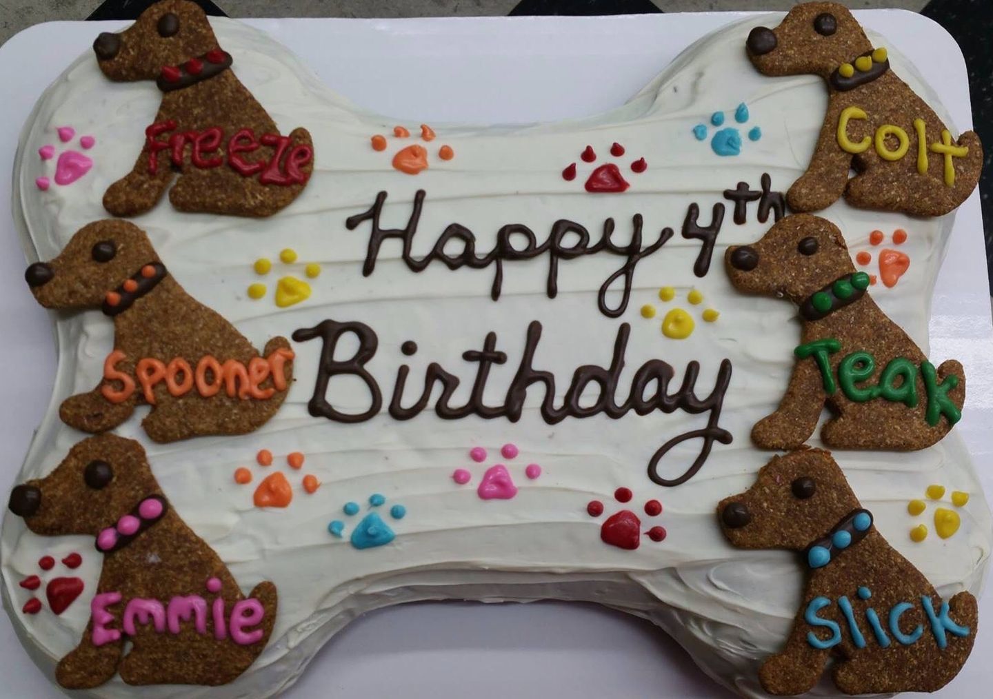 dog bone birthday cake