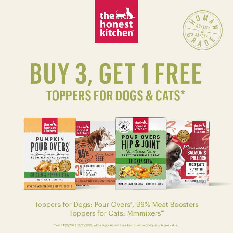 The Honest Kitchen Buy 3, Get 1 FREE On Toppers Mandeville, Louisiana