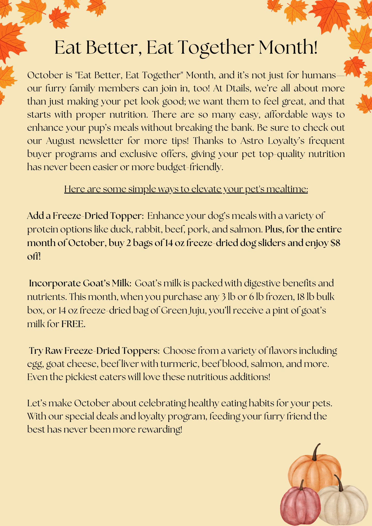 Eat Better, Eat Together Month!
