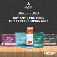 Image of Answers Pet Food | FREE Pumpkin Milk with Purchase of 2 Proteins Promotion in New Berlin