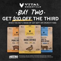 Image of Vital Essentials | Buy (2) 12oz Soft or Crunchy Nibs for Cats, Get $10.00 OFF the 3rd! Promotion in Port Charlotte