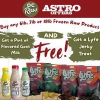 Image of OC Raw | FREE Pint of Flavored Goat Milk & FREE Lyfe Jerky with Qualifying Frozen Raw Purchase Promotion in Bradley