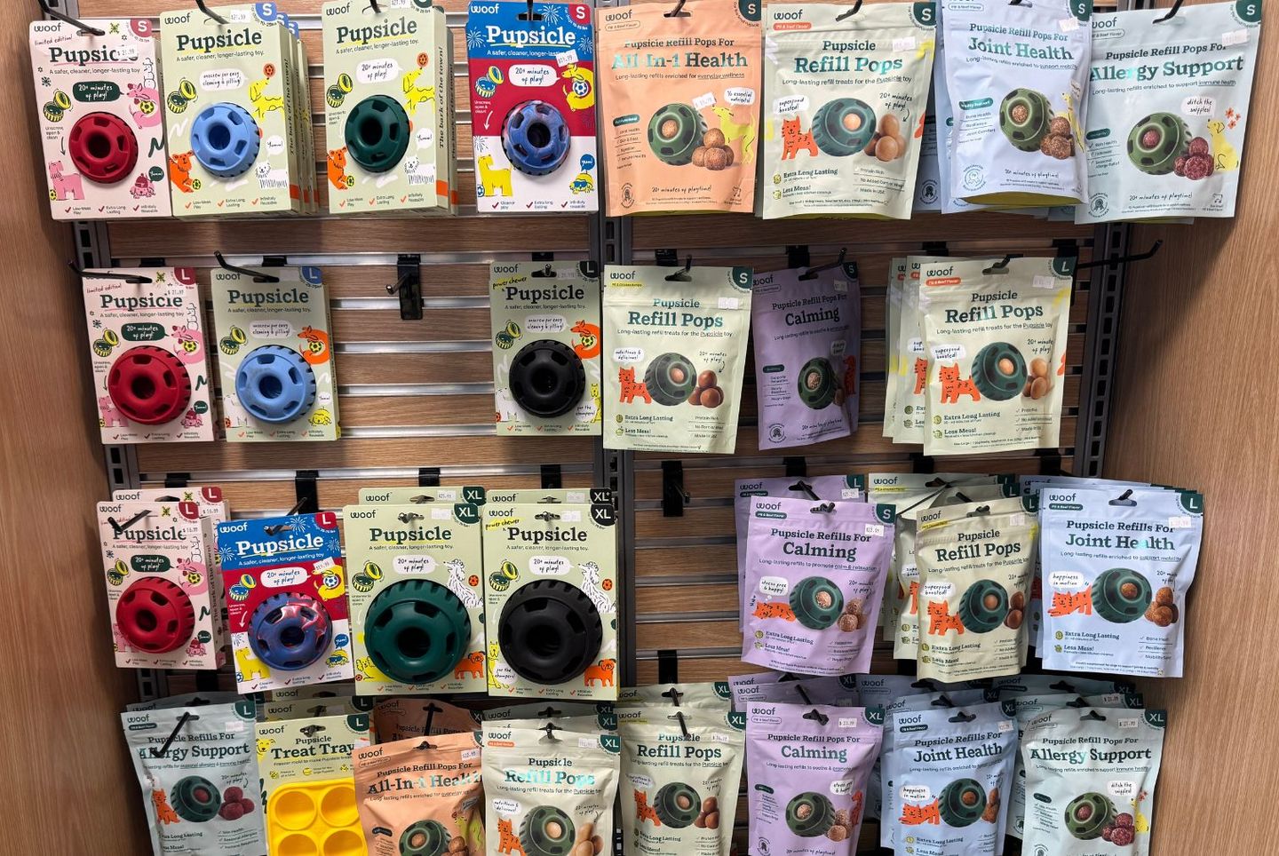 Pupsicles and inserts by Woof, sold locally at JM Pet Resort & Veterinary Clinic
