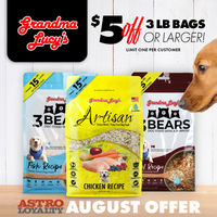 Image of Grandma Lucy's | $5.00 OFF 3lb Bags or Larger of Dog Food Promotion in Sarasota