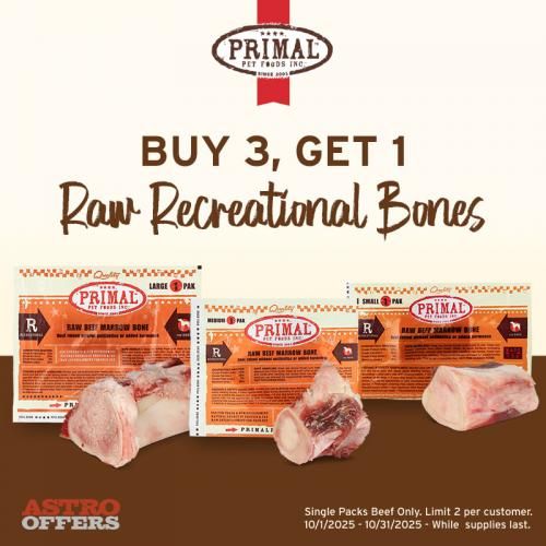 Primal Pet Foods Buy 3, Get FREE On Single Raw Recreational