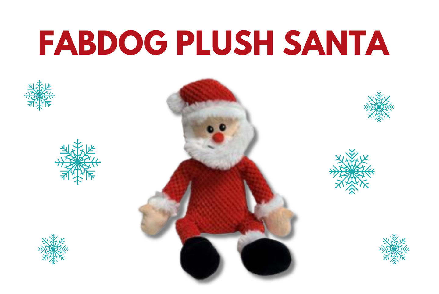 Fabdog Floppy Plush Dog Toy Santa