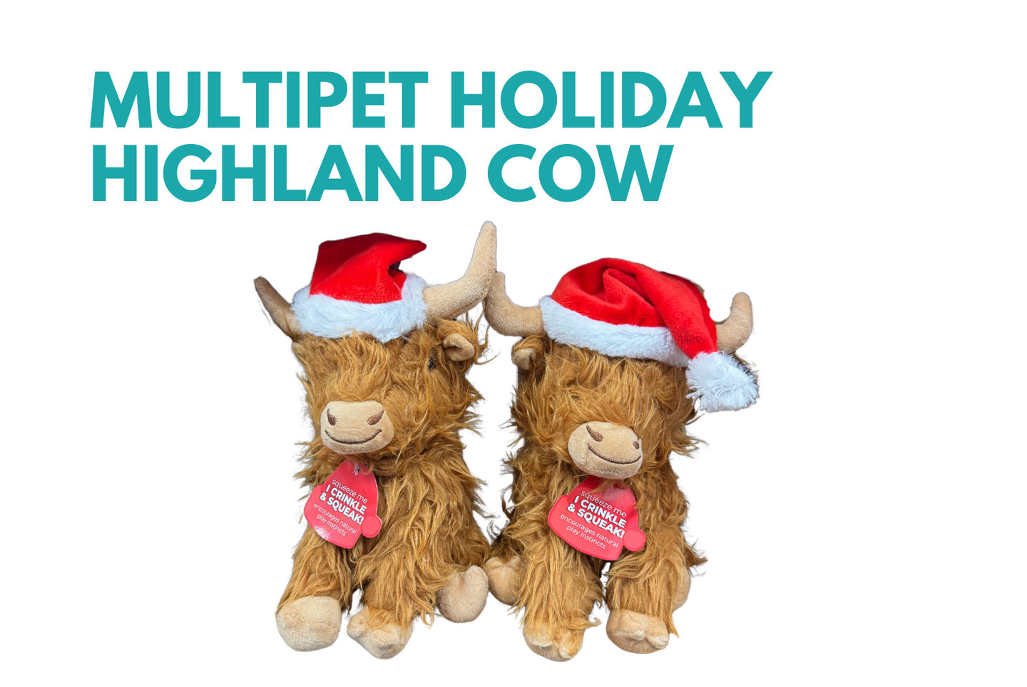 Multipet Highland Cow with Santa Hat