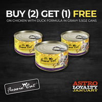 Image of Fussie Cat | Buy 2, Get 1 FREE on 5.5oz Chicken with Duck Formula In Gravy Cans Promotion in Monroe