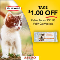 Image of Durvet | $1.00 OFF Feline Focus 3 PLUS FelV Promotion in Scappoose