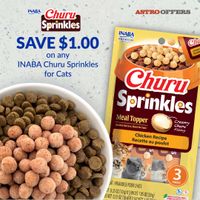 Image of Inaba Pet Foods | $1.00 OFF Churu Sprinkles Cat Treats Promotion in Kennesaw