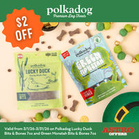 Image of Polkadog | $2.00 OFF 7oz Lucky Duck and Green Monstah Treats Promotion in Ankeny