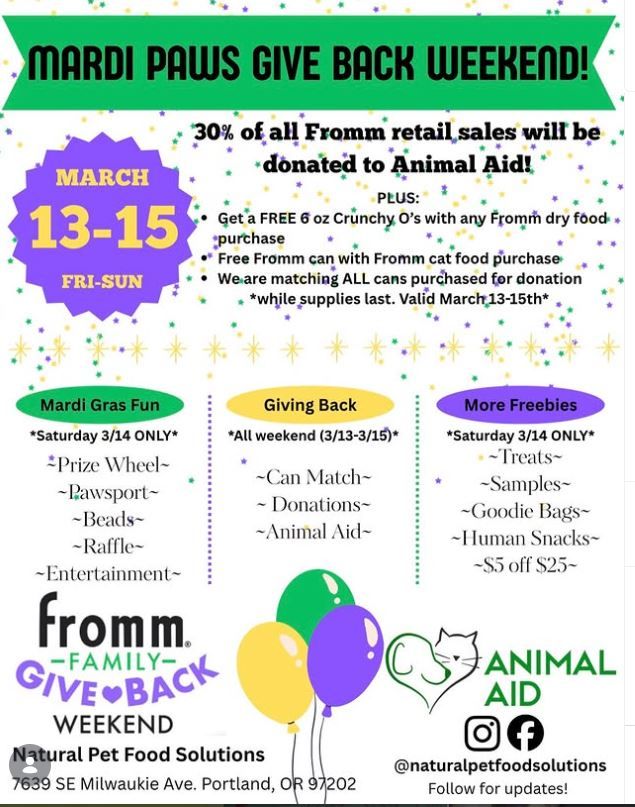 Image of Local Pet Event Mardi Paws Give Back Weekend Nearby