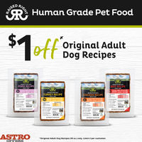 Image of Raised Right | $1.00 OFF 16oz Original Adult Dog Recipes Promotion in Scottsdale