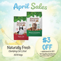 Image of April Sale - Naturally Fresh Cat Litter 26 lb Bags $3 OFF Promotion in Beverly Hills