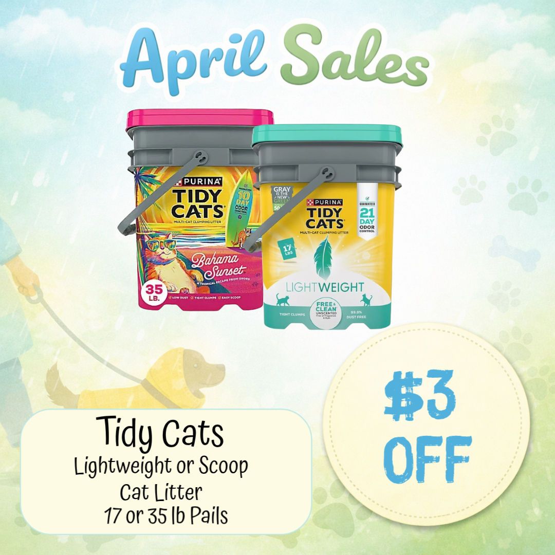 April Sale - Tidy Cat Scoop Or Lightweight 17 & 35 Lb Pails $3 OFF ...