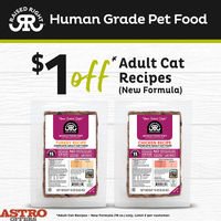 Image of Raised Right | $1.00 OFF 16oz Adult Cat Recipes (New Formula) Promotion in Gainesville