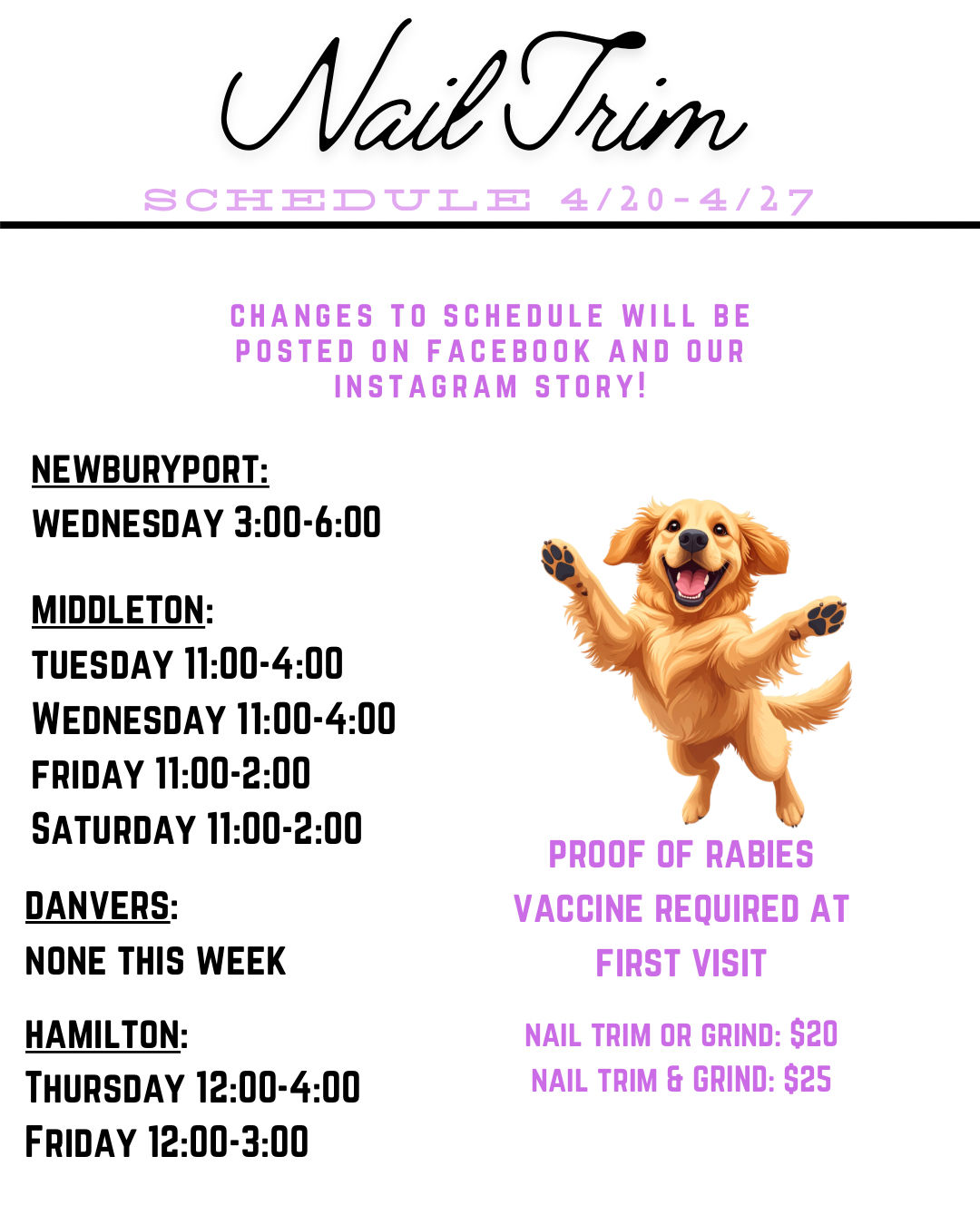 Image of Local Pet Event Nail Trim Schedule Nearby
