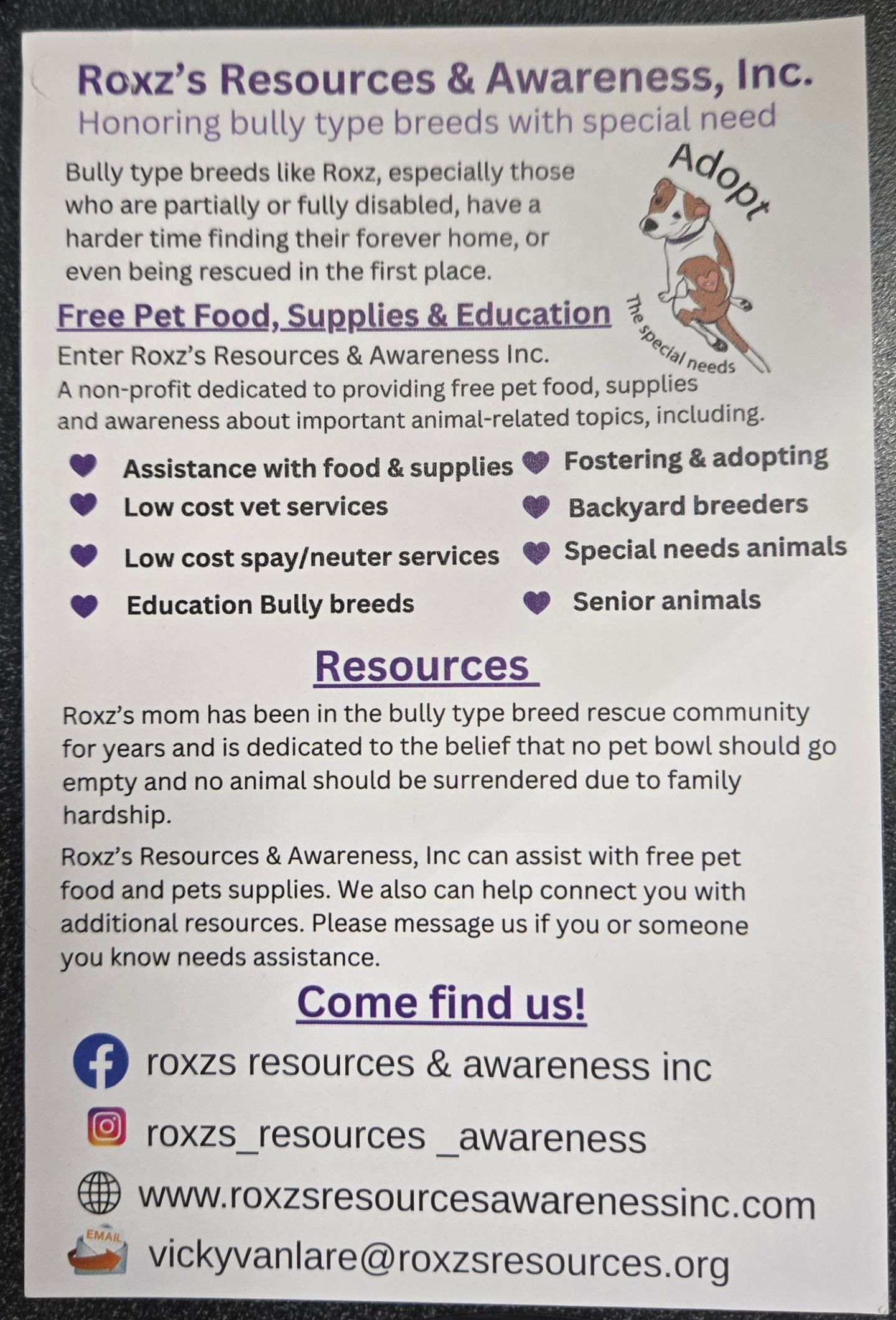 Image of Local Pet Event Roxz's Resources & Awareness Paw Partners Nearby