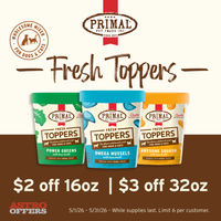 Image of Primal Pet Foods | Save On Fresh Toppers Promotion in Fredericksburg