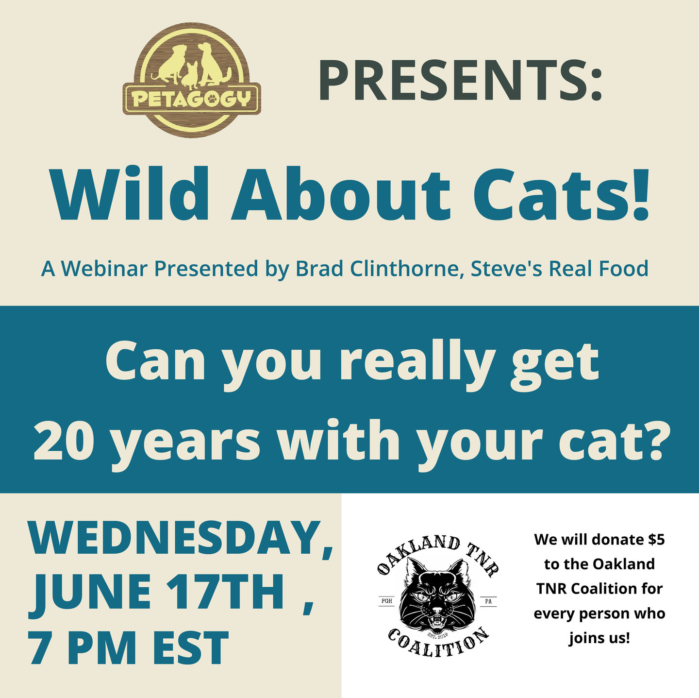 Image of Local Pet Event Steve's Real Food & Petagogy: Wild About Cats! Nearby
