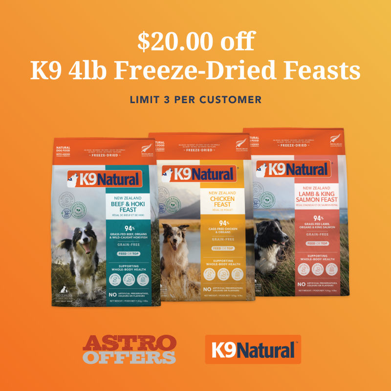 K9 Natural | $20.00 OFF 4lb Freeze-Dried Bags - Spokane, Washington