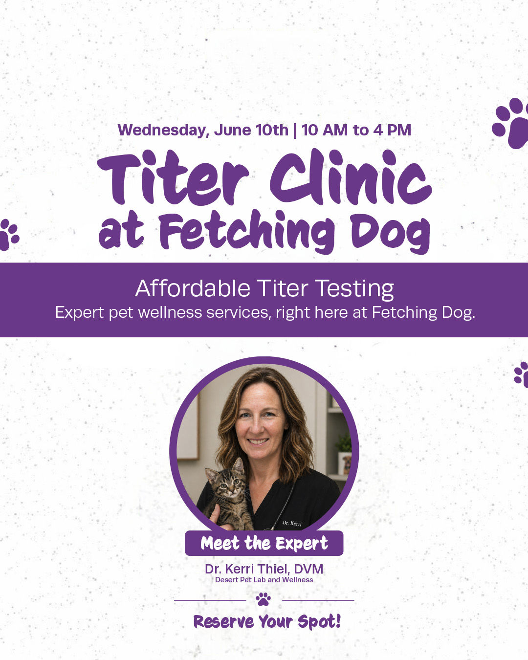 Image of Local Pet Event Titer Clinic at Fetching Dog Nearby