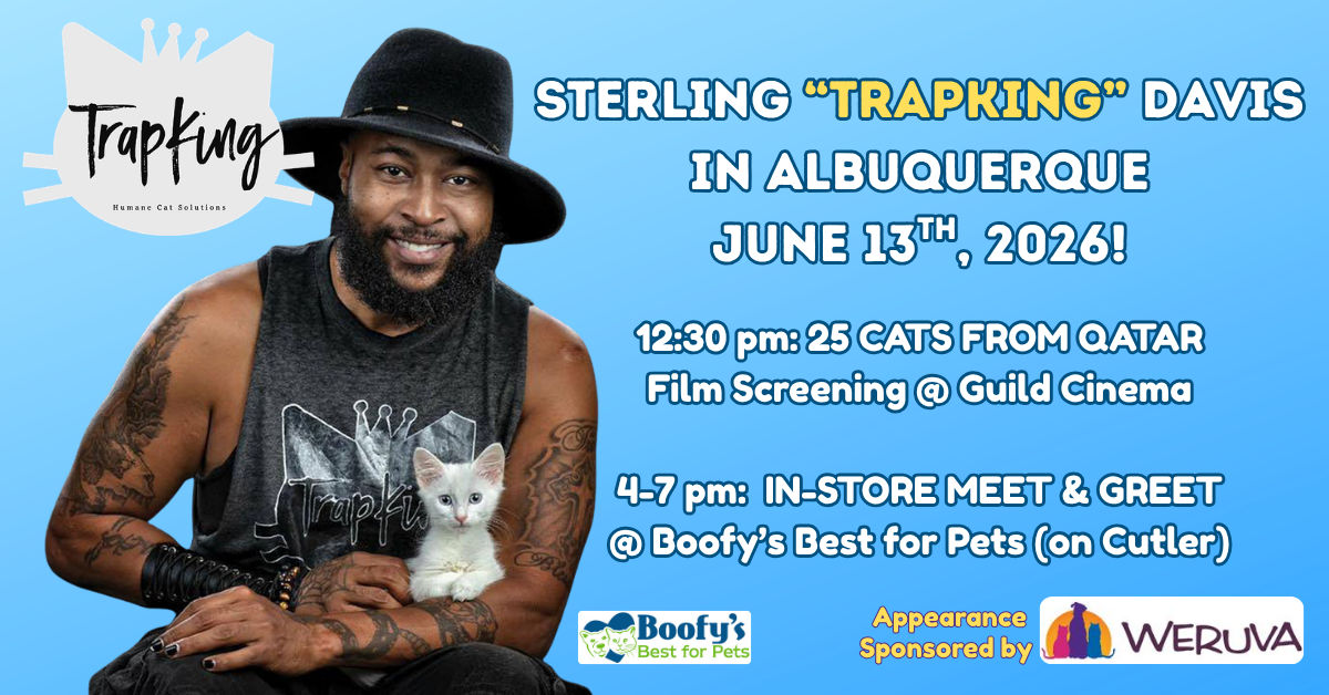 Nationally Recognized Cat Advocate Sterling "TrapKing" Davis to Visit Albuquerque for Film Screening