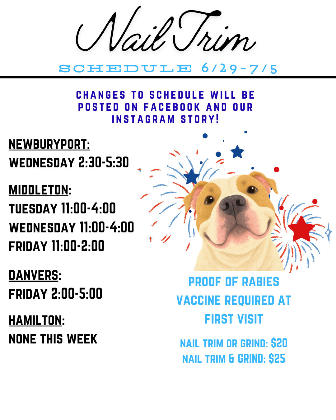 Image of Local Pet Event Nail Trims Schedule for 06/28-07/03 Nearby