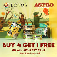 Image of Buy 4, Get 1 Free on all Lotus Cat Cans Promotion in Portland