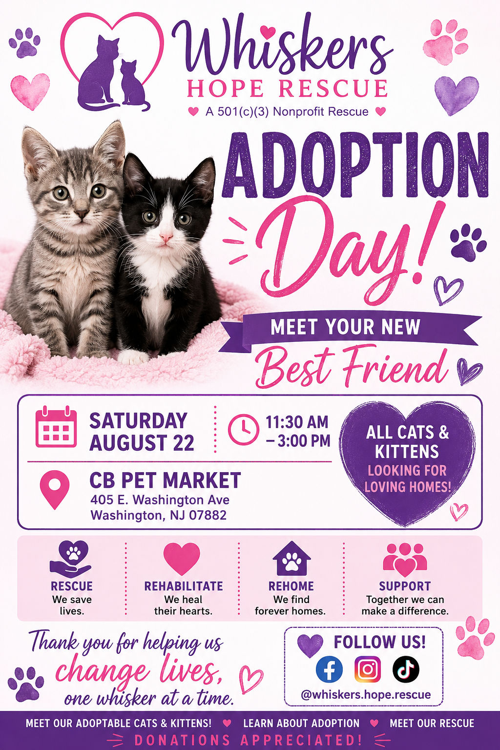 Image of Local Pet Event Whiskers Hope Rescue Adoption Day! Nearby