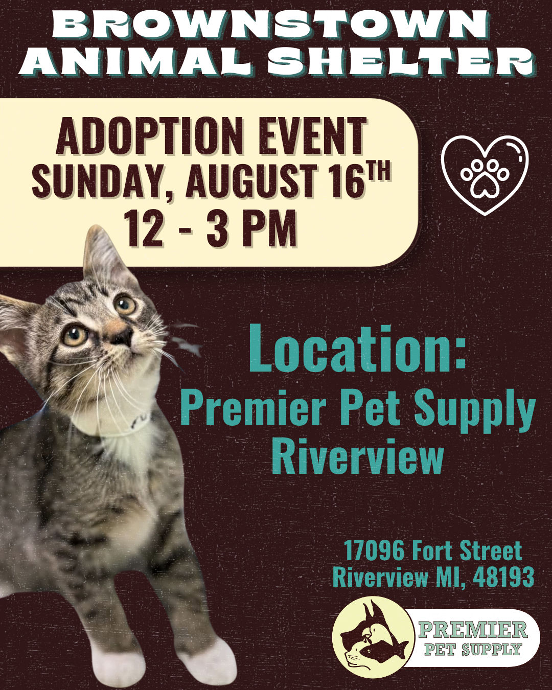 Image of Local Pet Event BROWNSTOWN ANIMAL SHELTER ADOPTION EVENT | RIVERVIEW Nearby
