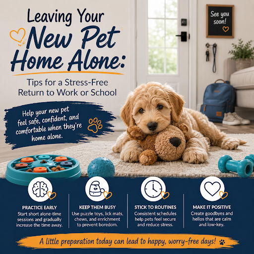 Leaving Your New Pet Home Alone: Tips for a Stress-Free Return to Work or School