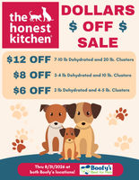 Image of Dollars Off Honest Kitchen Dehydrated or Clusters Dry Food Promotion in Albuquerque