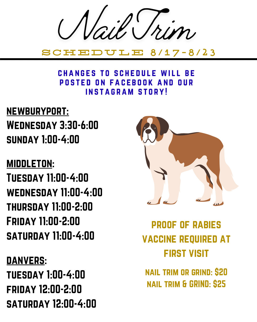 Image of Local Pet Event Nail Trim Schedule Nearby