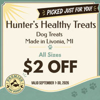 Image of September Sale - Hunter's Healthy Treats Dog Treats $2 OFF Promotion in Milford