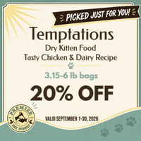 Image of September Sale - Temptations Kitten Tasty Chicken & Diary Dry Cat Food 3.15-6.3 lb 20% OFF Promotion in Beverly Hills