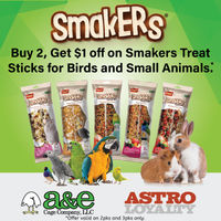 Image of A&E Cage Company | Buy 2, Get $1.00 OFF on Select Smakers Treat Sticks Promotion in Bainbridge Island