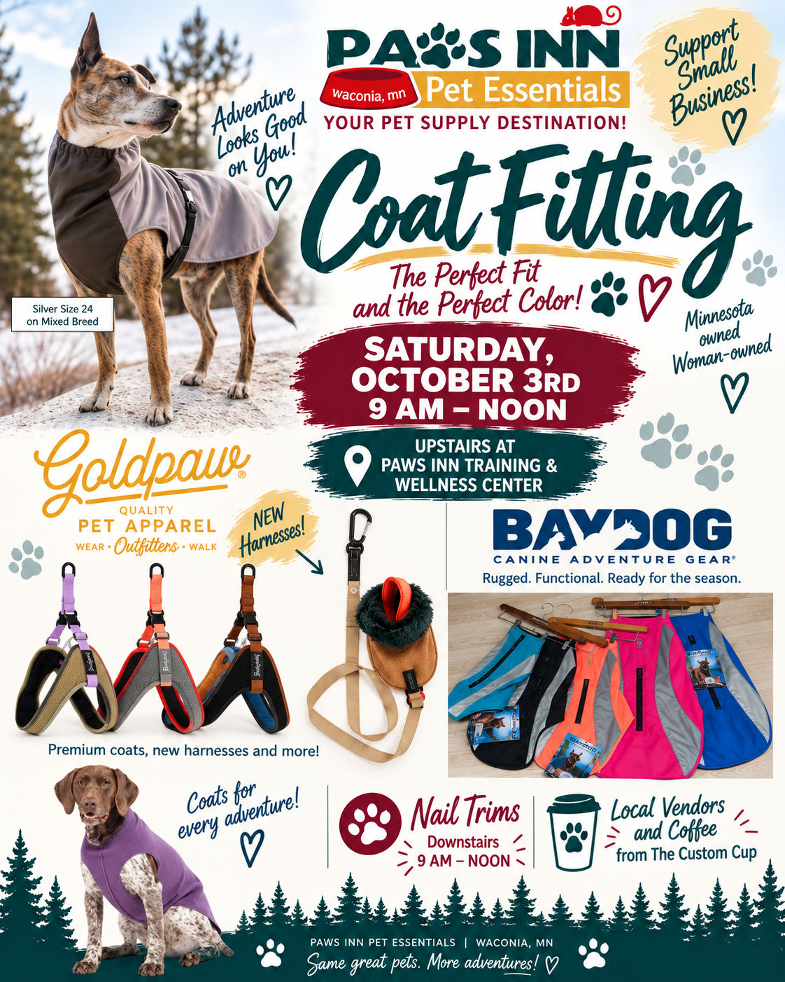 Image of Local Pet Event 🐾 COAT FITTING EVENT — SATURDAY, OCTOBER 3 • 9 AM–NOON! Nearby