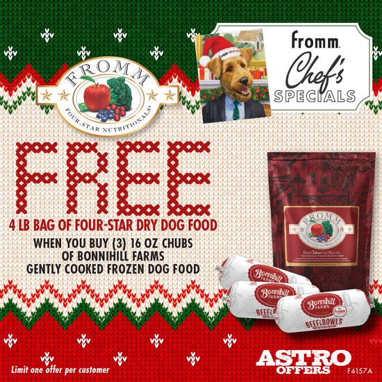 Image of Fromm & Bonnihill Farms | FREE 4lb Four-Star Dog Food with Purchase of (3) 16oz Bonnihill Farms Chubs Promotion in Sarasota