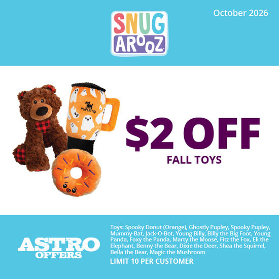 Image of SnugArooz | $2.00 OFF Select Spooky & Fall Toys Promotion in Sarasota